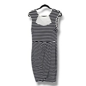 Badgley Mischka Striped Dress Sleeveless Casual Sheath‎ Dress Size 10
